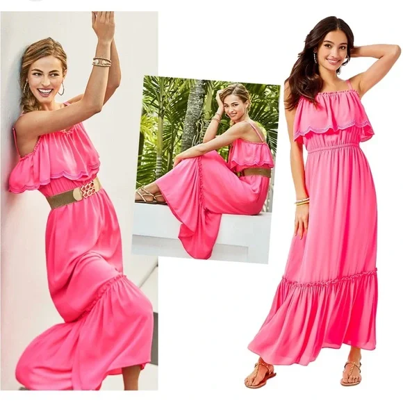 Lilly Pulitzer Adia Maxi Dress Love Potion Pink Maxi Dress size S - Picture 8 of 8